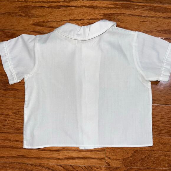 Vintage Baby Boys Red White Blue Sailboat Sailor Shirt & Overalls Set - Picture 9 of 12